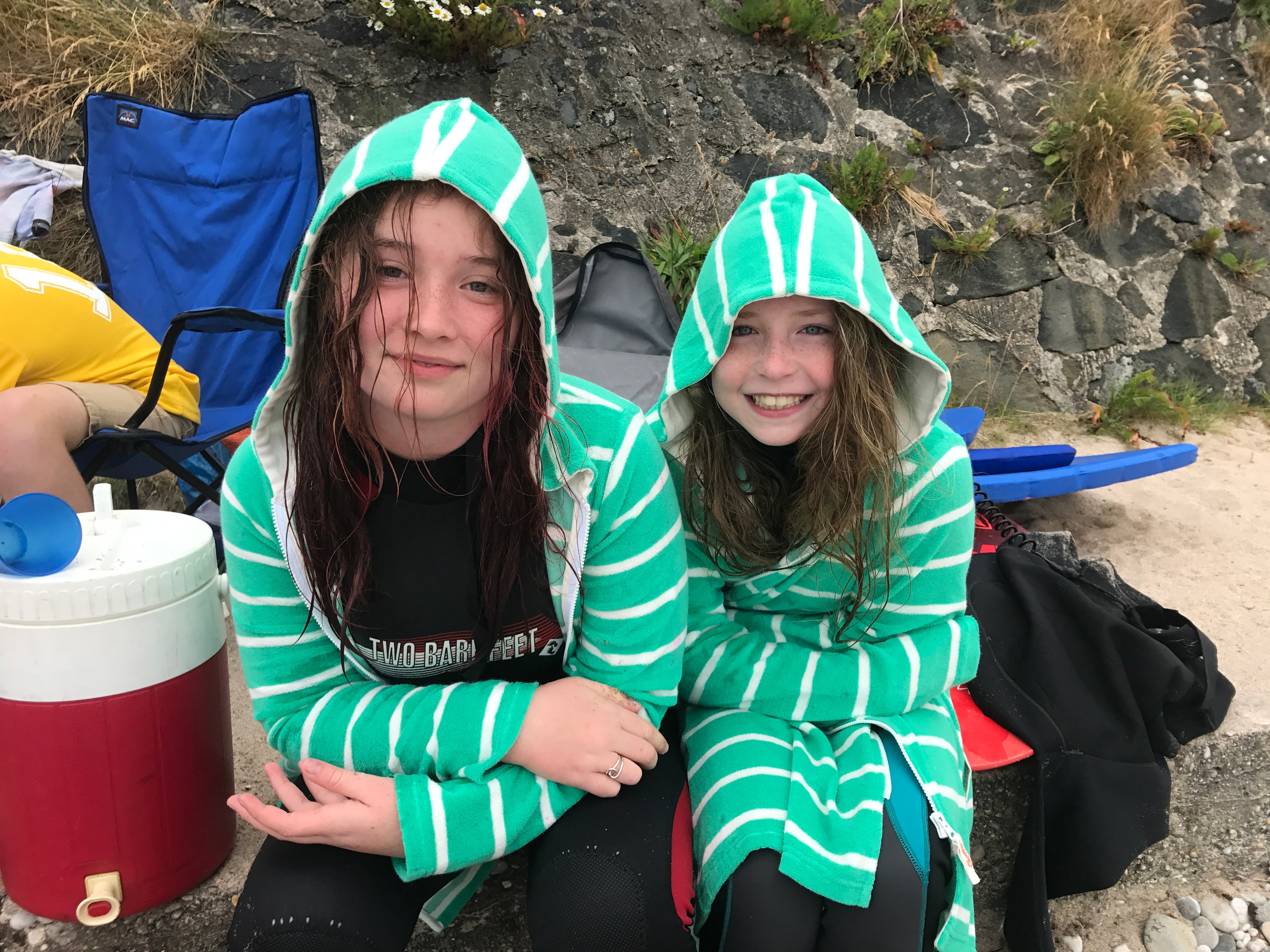 Kids Sea Green Stripe Choodie